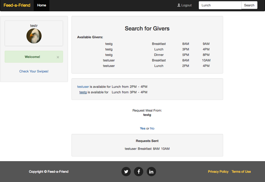 Receiver Dashboard